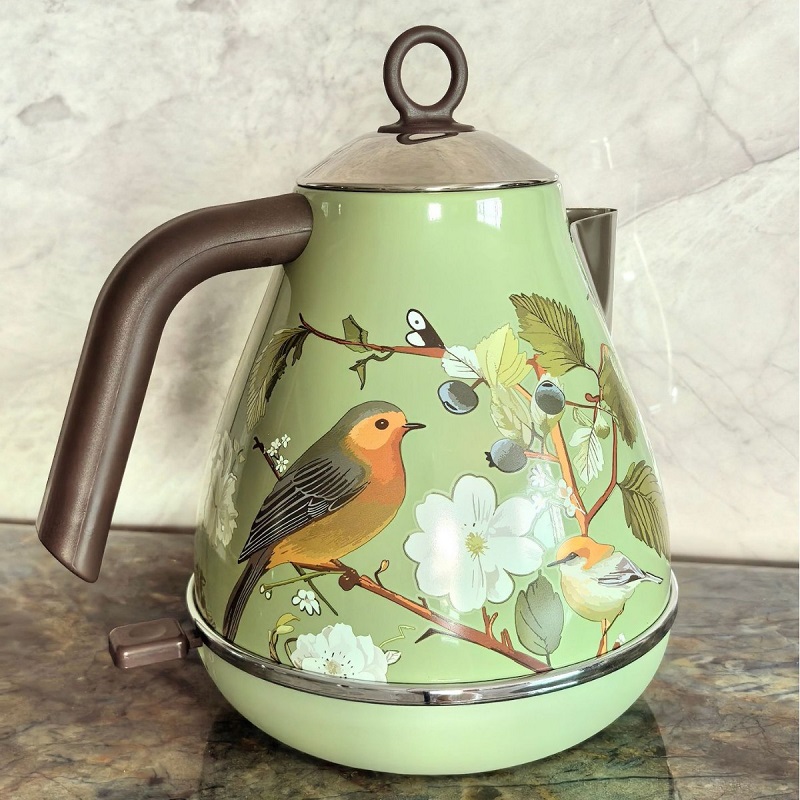1.7L Retro Pink Floral Electri - Electric Kettle Temperature Control 评论和价格